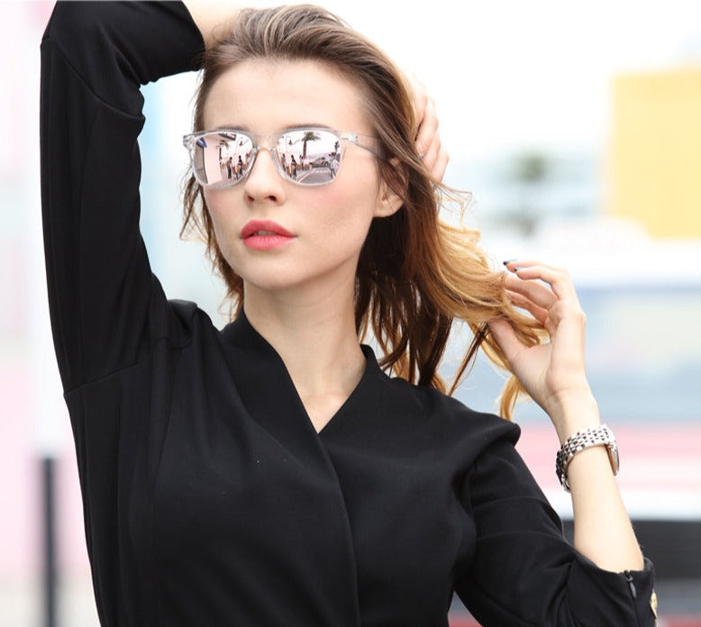 Lunettes de soleil pour femme a monture transparente Tendance Lunettes